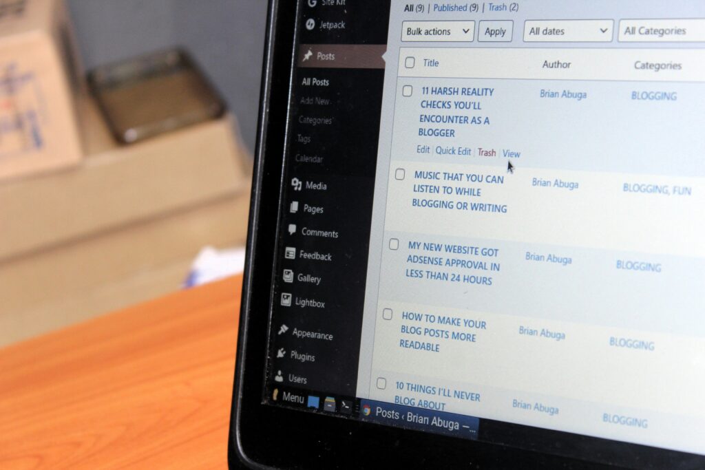 wordpress dashboard wordpress dashboard